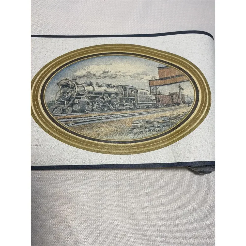 Norwall Vintage Train Wallpaper Border FS73762 Steam Locomotive Lot of 3 Rolls